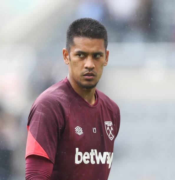 West Han United's Alphonse Areola during the Premier League match between Newcastle United and West Ham United at St. James Park on August 14, 2021...