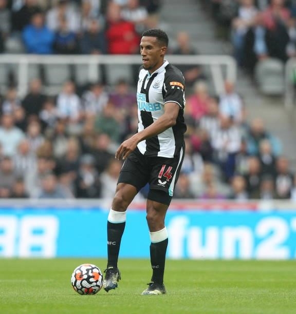 Newcastle United's Isaac Hayden during the Premier League match between Newcastle United and West Ham United at St. James Park on August 14, 2021 in...