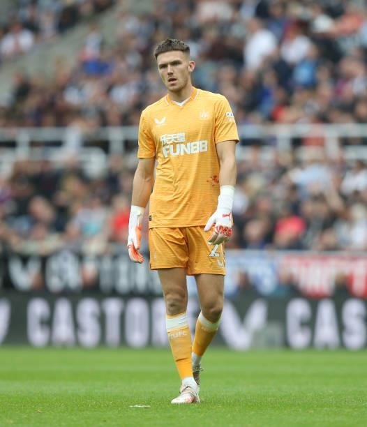 Newcastle United's Freddie Woodman during the Premier League match between Newcastle United and West Ham United at St. James Park on August 14, 2021...