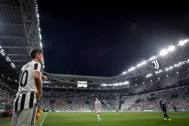 Juventus player Paulo Dybala during the friendly match between Juventus and Atalanta at Allianz Stadium on August 14, 2021 in Turin, Italy.