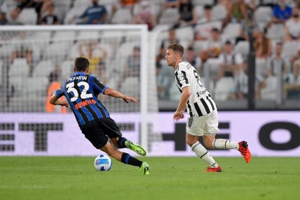Juventus player Aaron Ramsey during the friendly match between Juventus and Atalanta at Allianz Stadium on August 14, 2021 in Turin, Italy.