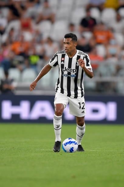Juventus player Alex Sandro during the friendly match between Juventus and Atalanta at Allianz Stadium on August 14, 2021 in Turin, Italy.