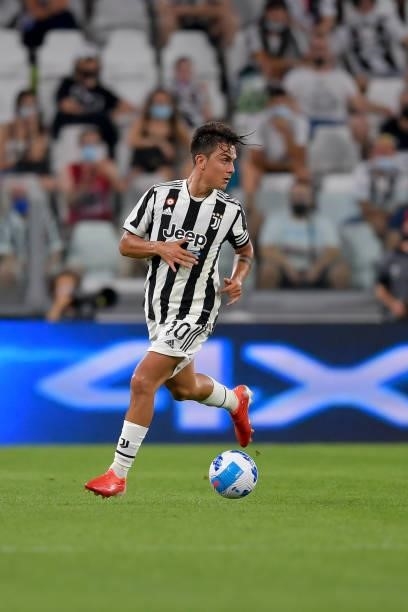 Juventus player Paulo Dybala during the friendly match between Juventus and Atalanta at Allianz Stadium on August 14, 2021 in Turin, Italy.