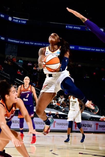 Tiffany Mitchell of the Indiana Fever shoots the ball during the game against the Phoenix Mercury on August 17, 2021 at Footprint Center in Phoenix,...