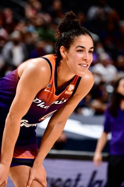 Kia Nurse of the Phoenix Mercury looks on during the game against the Indiana Fever on August 17, 2021 at Footprint Center in Phoenix, Arizona. NOTE...