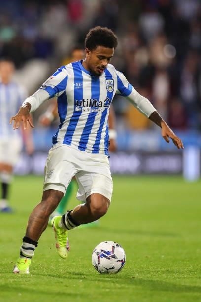 Josh Koroma of Huddersfield Town during the Sky Bet Championship match between Huddersfield Town and Preston North End at Kirklees Stadium on August...