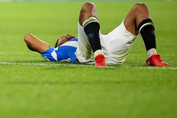Fraizer Campbell of Huddersfield Town reacts during the Sky Bet Championship match between Huddersfield Town and Preston North End at Kirklees...