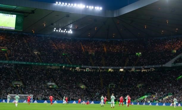General view during a UEFA Europa League qualifier between Celtic and AZ Alkmaar at Celtic Park, on August 18 in Glasgow, Scotland.