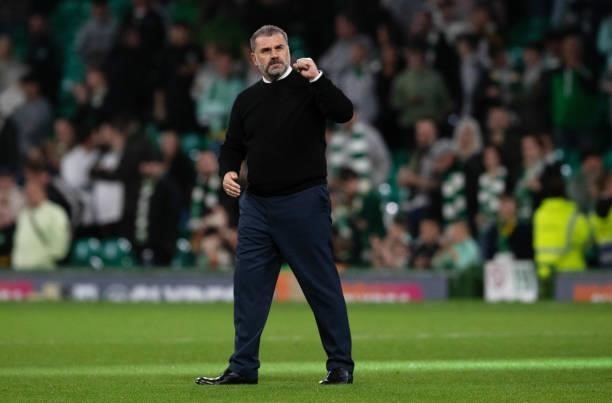 Celtic Manager Ange Postecoglu at Full Time during a UEFA Europa League qualifier between Celtic and AZ Alkmaar at Celtic Park, on August 18 in...