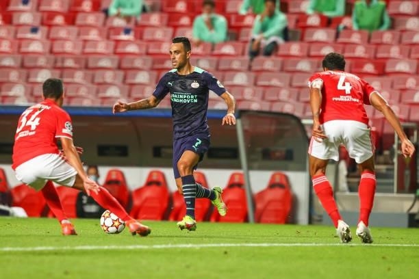 Eran Zahavi of PSV Eindhoven during the UEFA Champions League Play-Offs Leg One match between SL Benfica and PSV Eindhoven at Estadio da Luz on...