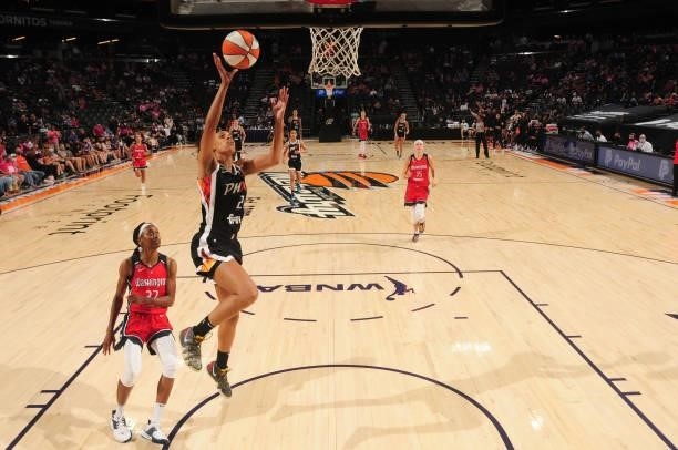 Brianna Turner of the Phoenix Mercury shoots the ball during the game against the Washington Mystics on August 19, 2021 at Footprint Center in...