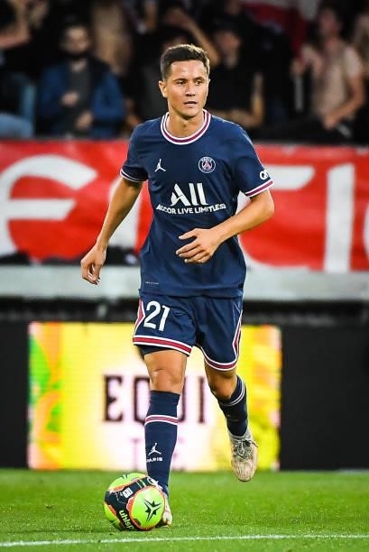 Ander HERRERA of PSG during the Ligue 1 Uber Eats match between Brest and Paris Saint Germain at Stade Francis Le Ble on August 20, 2021 in Brest,...