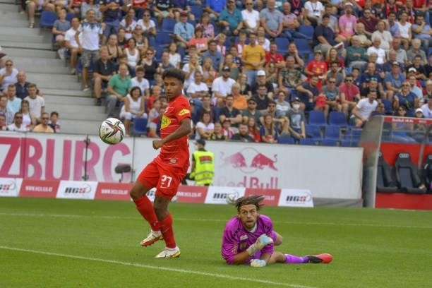 Karim Adeyemi of Salzburg during the Admiral Bundesliga match between FC Red Bull Salzburg and SK Austria Klagenfurt at Red Bull Arena on August 21,...