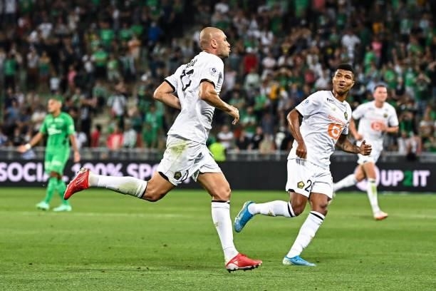 Burak YILMAZ of Lille celebrates his goal during the French Ligue 1 Uber Eats soccer match between Saint Etienne and Lille at Stade Geoffroy-Guichard...