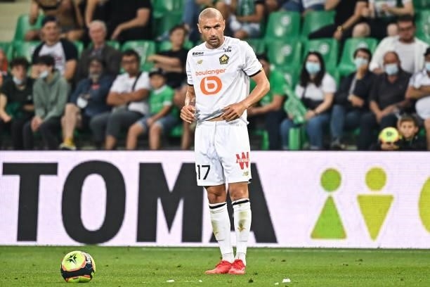 Burak YILMAZ of Lille during the French Ligue 1 Uber Eats soccer match between Saint Etienne and Lille at Stade Geoffroy-Guichard on August 21, 2021...
