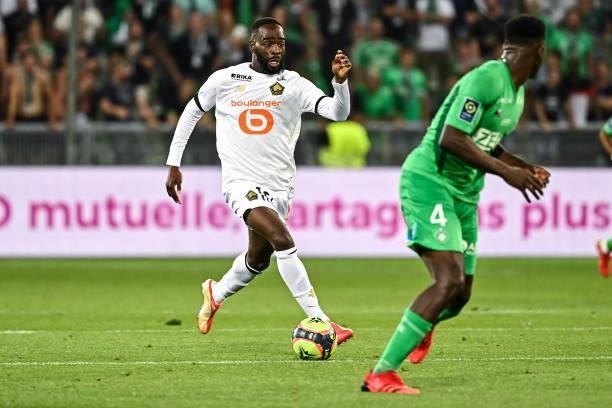 Jonathan IKONE of Lille during the French Ligue 1 Uber Eats soccer match between Saint Etienne and Lille at Stade Geoffroy-Guichard on August 21,...