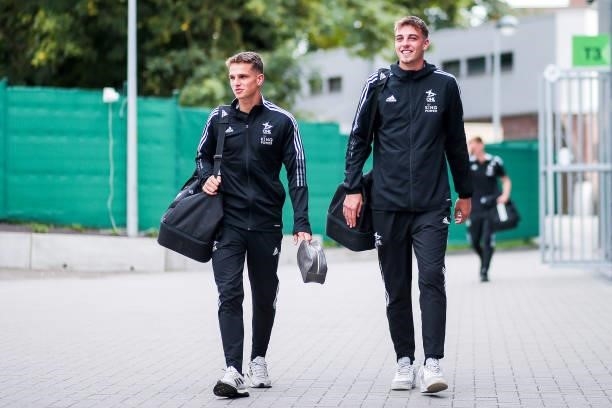 Daan Vekemans of OH Leuven and Toon Raemaekers of OH Leuven ahead of the Jupiler Pro League match between OH Leuven and KAS Eupen at the King Power...