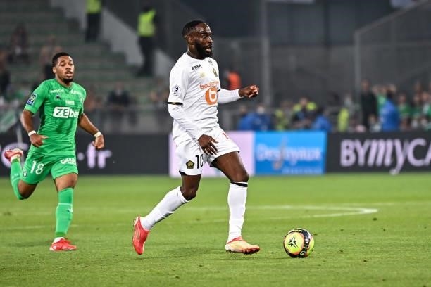 Jonathan IKONE of Lille during the French Ligue 1 Uber Eats soccer match between Saint Etienne and Lille at Stade Geoffroy-Guichard on August 21,...