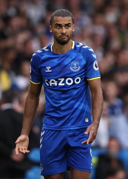 Dominic Calvert-Lewin of Everton during the Premier League match between Leeds United and Everton at Elland Road on August 21, 2021 in Leeds, England.