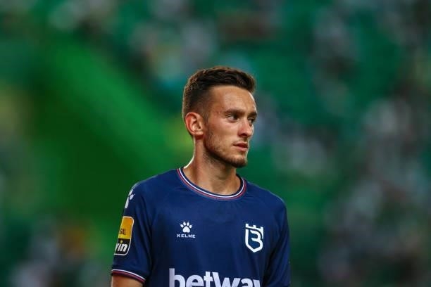 Afonso Sousa of Belenenses SAD during the Liga Bwin between Sporting CP and Belenenses SAD at Estadio Jose Alvalade on August 21, 2021 in Lisbon,...