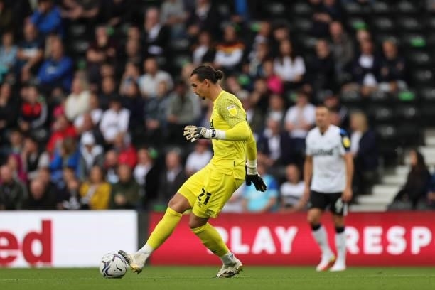 Kelle Roos of Derby County in action during the Sky Bet Championship match between Derby County and Middlesbrough at Pride Park Stadium, Derby, UK,...
