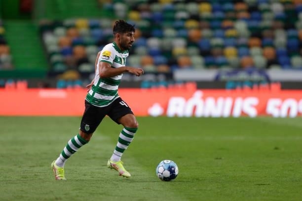Ricardo Esgaio of Sporting CP in action during the Liga Portugal Bwin match between Sporting CP and Belenenses SAD at Estadio Jose Alvalade on 21th...