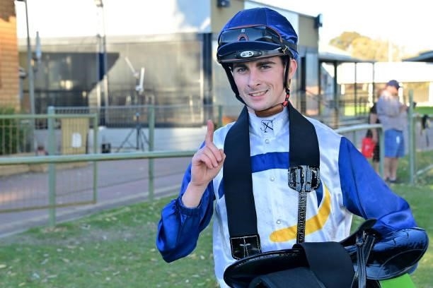 Teodore Nugent after winning the The Bottle O Swan Hill 0 - 58 Handicap at Swan Hill Racecourse on August 22, 2021 in Swan Hill, Australia.
