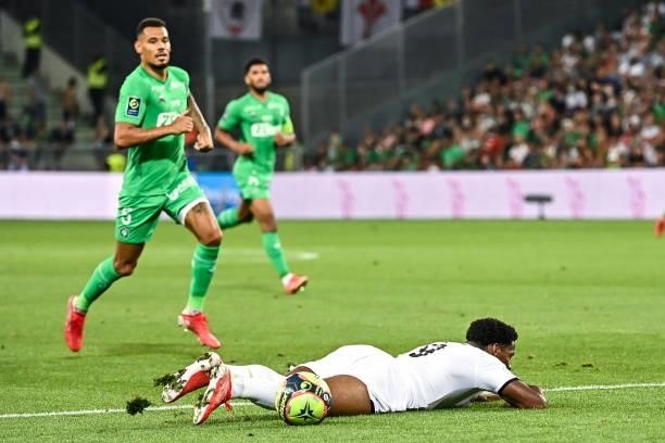 Jonathan DAVID of Lille during the French Ligue 1 Uber Eats soccer match between Saint Etienne and Lille at Stade Geoffroy-Guichard on August 21,...