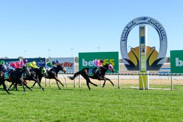 Wasabi ridden by Dean Holland wins the Ultima Hotel 0 - 58 Handicap at Swan Hill Racecourse on August 22, 2021 in Swan Hill, Australia.