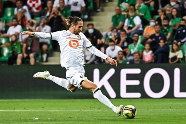 Yusuf YAZICI of Lille during the French Ligue 1 Uber Eats soccer match between Saint Etienne and Lille at Stade Geoffroy-Guichard on August 21, 2021...