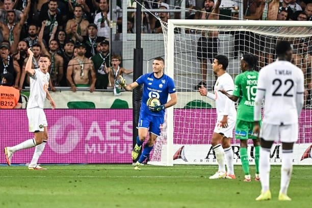 Ivo GRBIC of Lille during the French Ligue 1 Uber Eats soccer match between Saint Etienne and Lille at Stade Geoffroy-Guichard on August 21, 2021 in...
