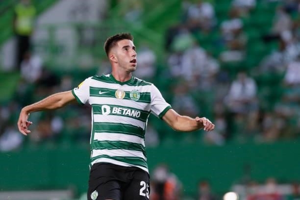 Goncalo Inacio of Sporting CP looks on during the Liga Portugal Bwin match between Sporting CP and Belenenses SAD at Estadio Jose Alvalade on 21th...