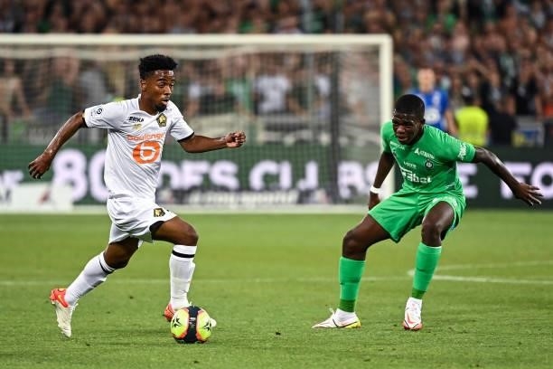 Angel GOMES of Lille during the French Ligue 1 Uber Eats soccer match between Saint Etienne and Lille at Stade Geoffroy-Guichard on August 21, 2021...