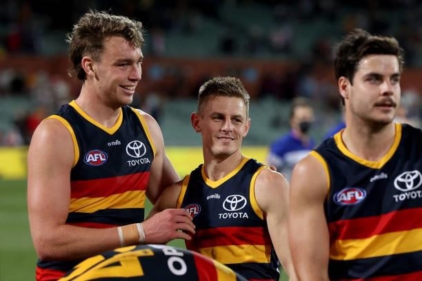 David Mackay of the Crows after his last game for the club during the 2021 AFL Round 23 match between the Adelaide Crows and the North Melbourne...