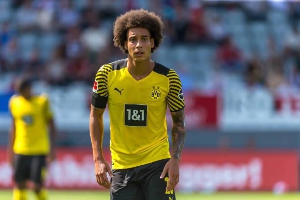 Axel Witsel of Borussia Dortmund Looks on during the Bundesliga match between Sport-Club Freiburg and Borussia Dortmund at SC-Stadion on August 21,...