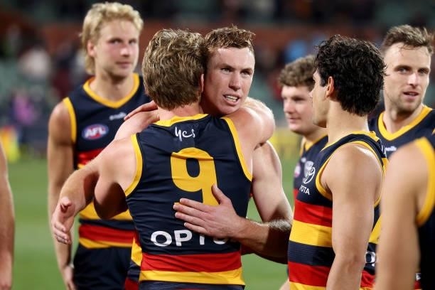 Tom Lynch of the Crows after his last game for the club during the 2021 AFL Round 23 match between the Adelaide Crows and the North Melbourne...