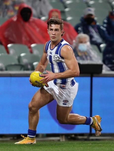 Will Phillips of the Kangaroos during the 2021 AFL Round 23 match between the Adelaide Crows and the North Melbourne Kangaroos at Adelaide Oval on...