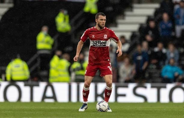 Middlesbrough's Jonathan Howson looks on during the Sky Bet Championship match between Derby County and Middlesbrough at Pride Park Stadium on August...