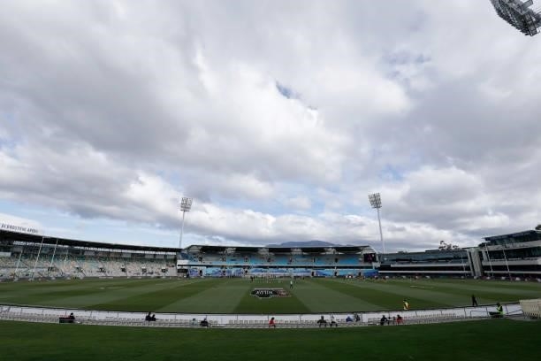 General view during the 2021 AFL Round 23 match between the St Kilda Saints and the Fremantle Dockers at Blundstone Arena on August 22, 2021 in...