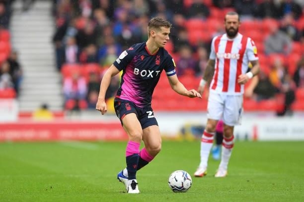 Ryan Yates of Nottingham Forest during the Sky Bet Championship match between Stoke City and Nottingham Forest at the Bet365 Stadium, Stoke-on-Trent...