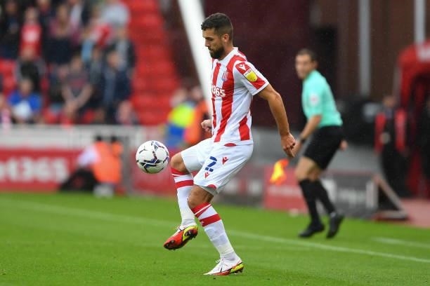Tommy Smith of Stoke City in action during the Sky Bet Championship match between Stoke City and Nottingham Forest at the Bet365 Stadium,...