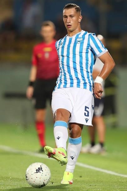 Salvatore Esposito of SPAL in action during the SERIE B match between Pisa Calcio and SPAL at Arena Garibaldi on August 22, 2021 in Pisa, Italy.