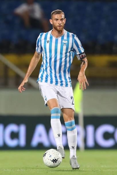 Francesco Vicari of SPAL in action during the SERIE B match between Pisa Calcio and SPAL at Arena Garibaldi on August 22, 2021 in Pisa, Italy.