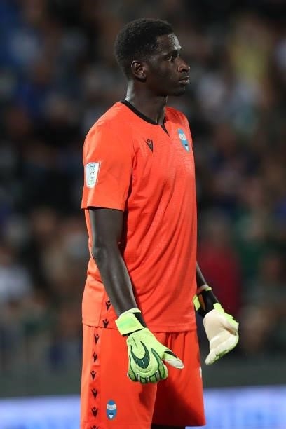 Demba Thiam of SPAL in action during the SERIE B match between Pisa Calcio and SPAL at Arena Garibaldi on August 22, 2021 in Pisa, Italy.
