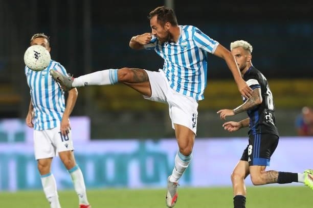 Marco Mancosu of SPAL in action during the SERIE B match between Pisa Calcio and SPAL at Arena Garibaldi on August 22, 2021 in Pisa, Italy.