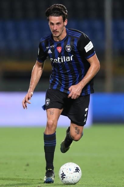 Maxime Leverbe of Pisa Calcio in action during the SERIE B match between Pisa Calcio and SPAL at Arena Garibaldi on August 22, 2021 in Pisa, Italy.