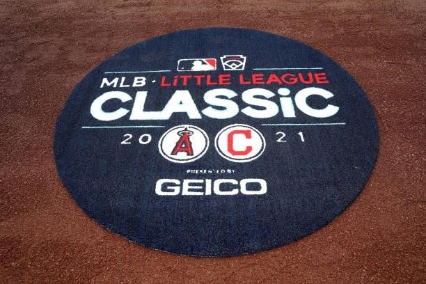 Detail shot of the on-deck circle prior to the game between the Los Angeles Angels and the Cleveland Indians at Historic Bowman Field on Sunday,...