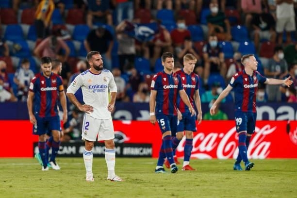 Dani Carvajal of Real Madrid during the Liga match between Levante UD and Real Madrid at Estadio Ciudad de Valencia in Valencia, Spain, on August 22,...