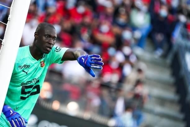 Alfred GOMIS of Rennes during the Ligue 1 Uber Eats match between Rennes and Nantes at Roazhon Park on August 22, 2021 in Rennes, France.