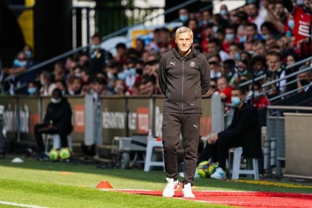 Bruno GENESIO, Headcoach of Rennes during the Ligue 1 Uber Eats match between Rennes and Nantes at Roazhon Park on August 22, 2021 in Rennes, France.